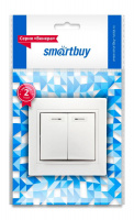 SmartBuy "Венера" выключатель 2-клав. с индик. 10А белый с/у SBE-01w-10- SW2-1
