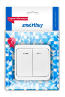 SmartBuy "Юпитер" выключатель 2-кл. о/у белый с индик. SBE-03w-10-SW2-1